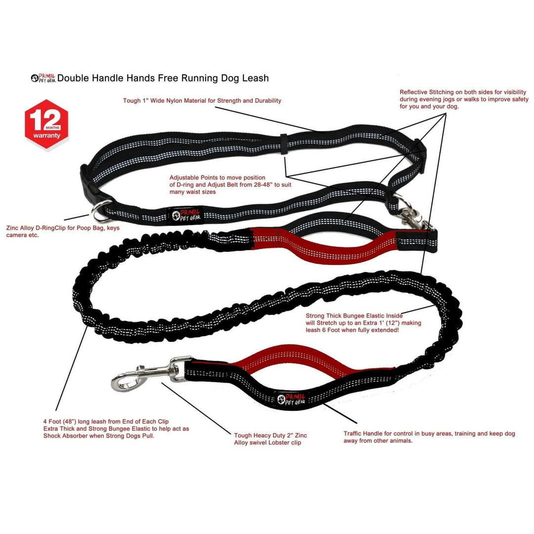 Hands Free Dog Leash - Designed for an Active Lifestyle - Walking - Running - Hiking