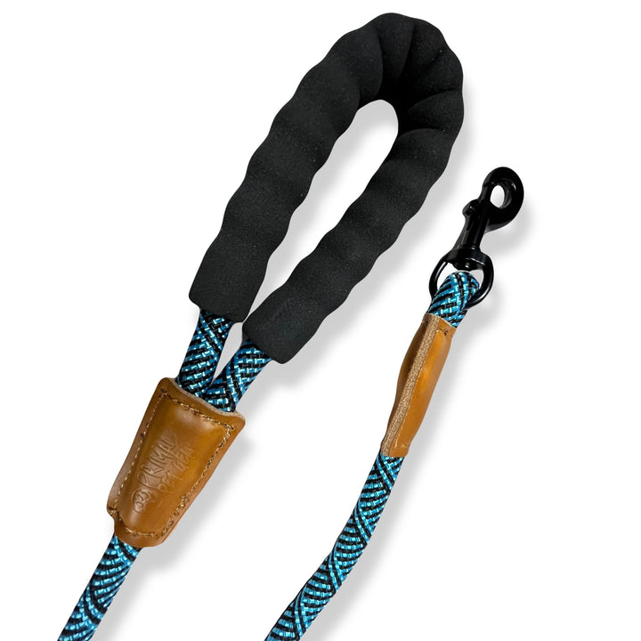 Primal Pet Gear  Rope Dog Leash, 150cm Long, Heavy Duty, Thick Climbing Rope with Genuine Embossed Leather