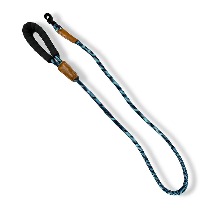 Primal Pet Gear  Rope Dog Leash, 150cm Long, Heavy Duty, Thick Climbing Rope with Genuine Embossed Leather
