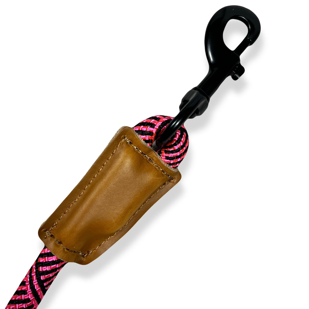 Primal Pet Gear  Rope Dog Leash, 150cm Long, Heavy Duty, Thick Climbing Rope with Genuine Embossed Leather