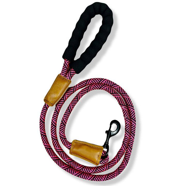 Primal Pet Gear  Rope Dog Leash, 150cm Long, Heavy Duty, Thick Climbing Rope with Genuine Embossed Leather